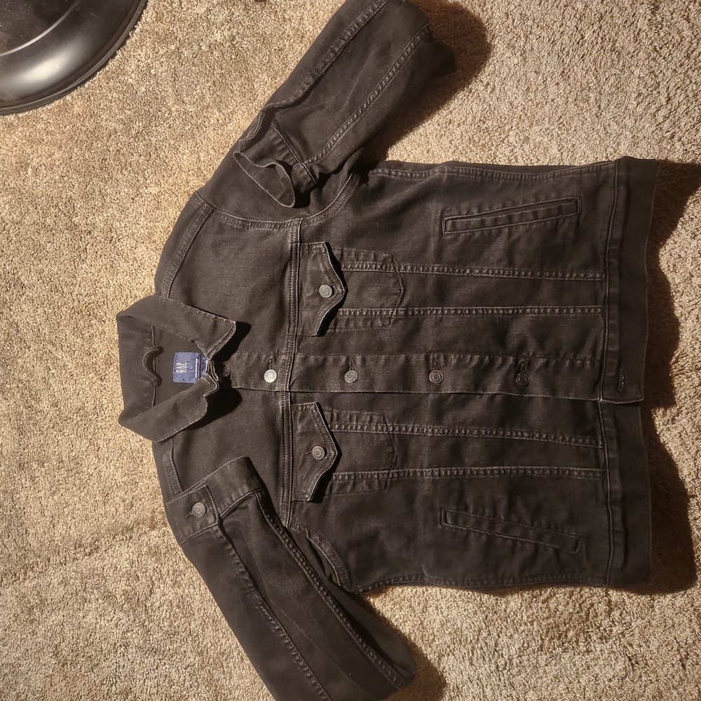 GAP Denim Jacket Black Mens Size Large Western Style/Biker